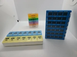 Medication organiser Pill Storage Mon-Sun Medication Storage Organiser 3x Units - Picture 1 of 9