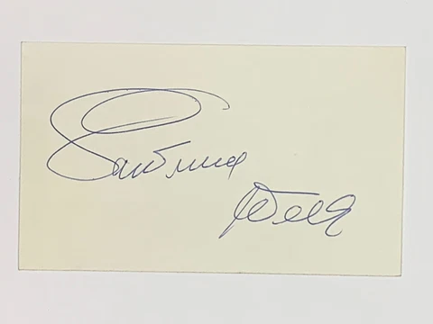 Lawrence Welk Signed Autographed 3x5 Index Card Bandleader TV Show Host Cover