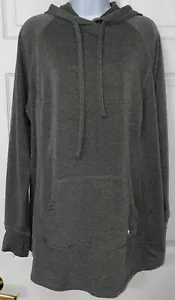 Torrid grey size 1 knit Active kangaroo pocket tunic hooded knit stretch - Picture 1 of 5