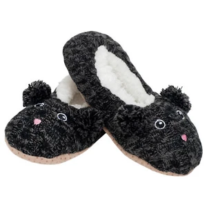 Kitty Cat Pom Womens Animal Cozy Plush Lined Non Slip Fuzzy Soft Slipper, S - Picture 1 of 6