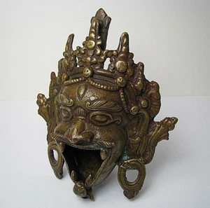 ASIAN ANTIQUE BRASS CENSER INCENSE BURNER BRASS FIGURINE Asia ca1900s Excel Rare - Picture 1 of 12