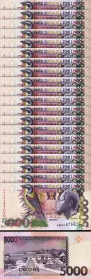 Saint Thomas, Sao Tome 5000 Dobras 2013, UNC, 20 Pcs LOT, Consecutive, P-65d, AA - Image 1 of 4