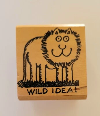 Carimbo de borracha Kidstamps Marylin Hafner Wild Idea leão vintage raro - Imagem 1 de 3