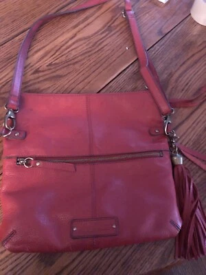 Lucky Red Leather Handbag Designer Nice 11”x11” - Изображение 1 из 4