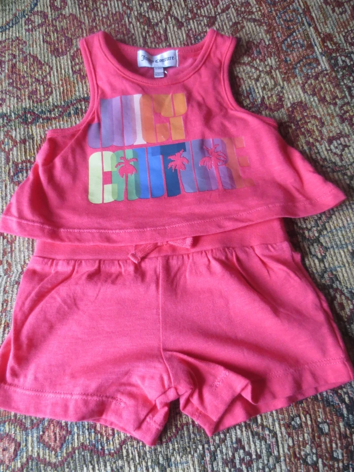 NWT Juicy Couture New Coral romper SZ 3-6M, 18-24M NWT - Image 1 of 4