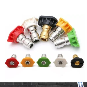 Set 5X Quick Connect 1/4" Idropulitrice Punte Spray Ugelli Kit Alta Potenza - Foto 1 di 12