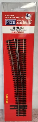 Left Hand #6 Turnout Code 83 Nickel Silver PECO SL-U8362 Unifrog DCC Friendly - Image 1 of 3