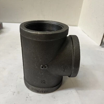 3” TEE,BLACK MALLEABLE IRON, - Image 1 of 2