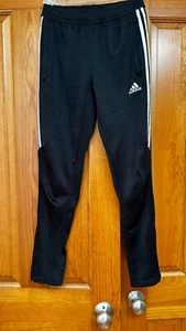 Black Adidas Climacool Active Wear Pants Girls Youth Medium Tapered Ankle Zip - Picture 1 of 6