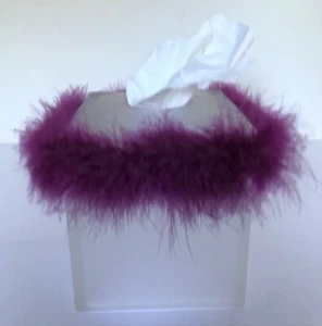 Tissue Box Cover Glass Purple Accented - Picture 1 of 1