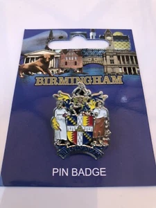 Birmingham Crest - The Coat Of Arms Og Birmingham - Enamel Pin Badge - Picture 1 of 5