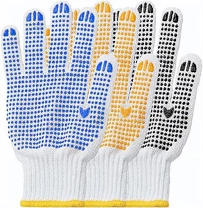 Work Gloves Palm Coated Dotted Multi Safety Working Gloves Men Women USA Lot - Picture 1 of 7