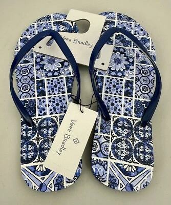 Chanclas Vera Bradley Blue Island Medallion talla grande 9-10 W 26184-15927L Foto 1 de 4