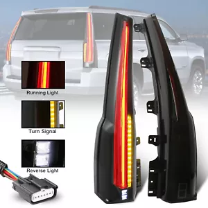 Pair Smoked LED Tail Lights Rear Lamps For 2015-2020 GMC Yukon XL Cadillac Style - Bild 1 von 13