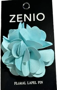 Pin de solapa floral para hombre tela aguamarina flor 100 % microfibra marca Zenio - Imagen 1 de 5