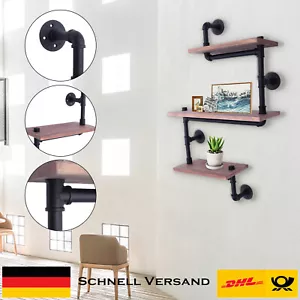 Estantería de pared industrial retro vintage estantería de madera estantería de almacenamiento 3 niveles - Imagen 1 de 11