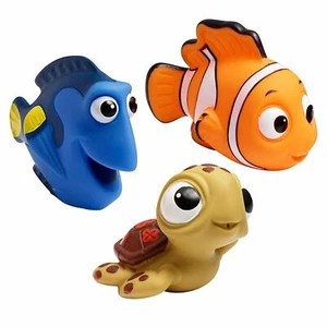 Baby Bath Squirt Toys Finding Nemo 3 Pcs Compact Size Easy Grip Nemo Dory Turtle - Picture 1 of 9