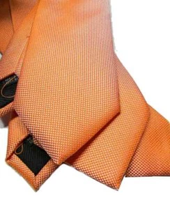 Krawatte Herren Orange Einfarbig Ändern Seide Made IN Italy Top Tie Avantgarde - Picture 1 of 6