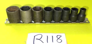 SNAP-ON TOOLS 8 PIECE 3/8 DRIVE SAE SHORT IMPACT SOCKET SET 6 POINT 5/16 TO 3/4 - Picture 1 of 12