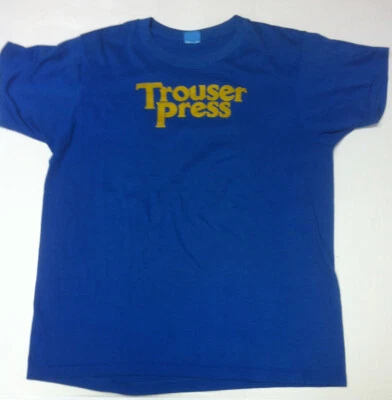 TROUSER PRESS GUIDE Camiseta Promocional Vintage Original Años 70 Azul Lg Punk Nueva Ola Foto 1 de 3
