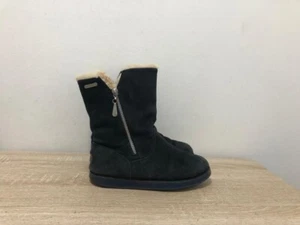 EMU AUSTRALIA UNISEX BLACK SUEDE SIDE ZIP FUR WATERPROOF BOOTS UK 4 EUR 37 AB40 - Picture 1 of 7