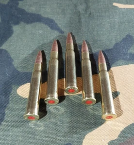 303 JUEGO DE 5 TAPAS A PRESIÓN BRITÁNICAS "ROJO SEGURIDAD" LATÓN Y FMJ - Imagen 1 de 8