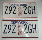 Pair Of Vintage New York License Plates Statue Of Liberty Set Plate Tag# Z92 2GH
