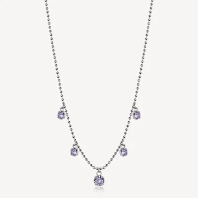 BROSWAY DESIDERI COLLANA DA DONNA IN ACCIAIO CON ZIRCONI AMETISTA BEIN013 (3661) - Immagine 1 di 4