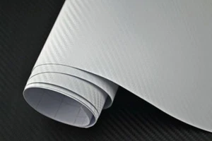 10,46€/m² 3D Carbon Folie weiss - blasenfrei 100 x 152cm Klebefolie Carbon Optik - Bild 1 von 1
