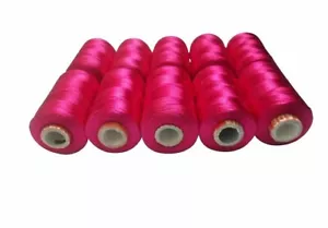 Pack of 10 Spools - Shiny Viscose Rayon Yarn Thread (Pink) - Picture 1 of 3
