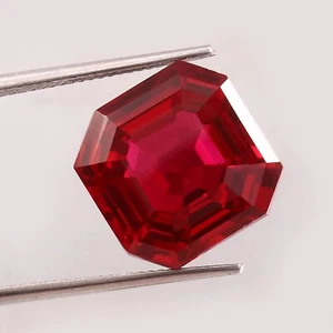 AAA Natural Mozambique Pigeon Blood Red Ruby Loose Gemstone Asscher Cut 18.10 Ct - Picture 1 of 6
