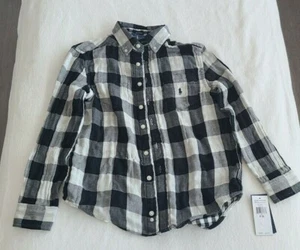 Neu Ralph Lauren Kinder Jungen Gr. 8 schwarz kariert Wende Flanell Knopfleiste Hemd - Bild 1 von 2