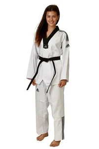 adidas Taekwondoanzug - Adi Club 3 stripes - schwarzes Revers - Dobok Taekwondo - Bild 1 von 5