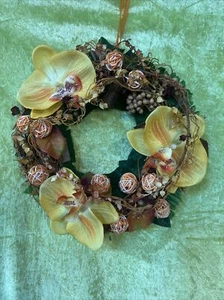 K23.4. Türkranz Kranz Gesteck Frühling Rose Frühling Orchideen Künstliche Deko - Bild 1 von 4