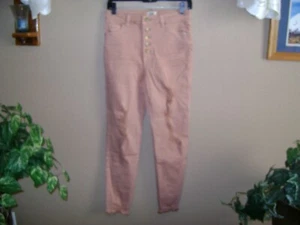 NEU MIT ETIKETT DAMEN PFIRSICHFARBEN HOHER BUND KNOPFLEISTE DISTRESSED SKINNY JEANS von EASEL Größe "S" - Bild 1 von 5