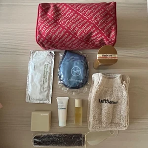 Vintage Lufthansa First Class Wash Bag Airline Amenity Kit JIL SANDER PERFUME - Foto 1 di 13