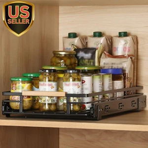 Pull Out Cabinet Organizer, 12" Wide Kitchen Bathroom Cabinet Drawer Heavy Duty - Picture 1 of 10