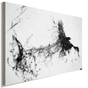 Schwarzer Raabe Leinwandbild AK Art Bilder Wanddeko Wandbild Kunstdruck TOP XXL - Bild 1 von 5