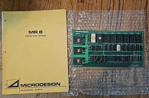 Rare Vintage Micro Design MR8 8K ROM 1K RAM Board S-100 Board EPROM w/Manual - Picture 1 of 6