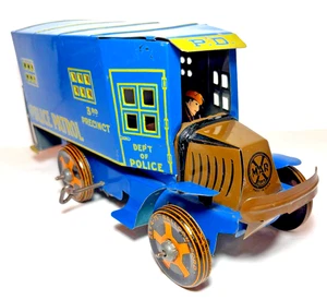 Vintage Marx Police Patrol Windup Tin Litho Truck - Picture 1 of 9