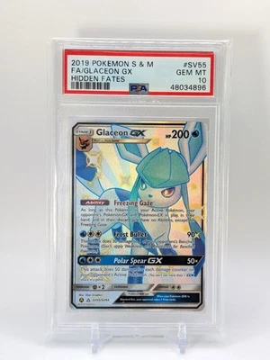 2019 Pokémon Glaceon GX Full Art SV55 Hidden Fates Shiny Vault PSA 10 GEM MINT - Image 1 of 2