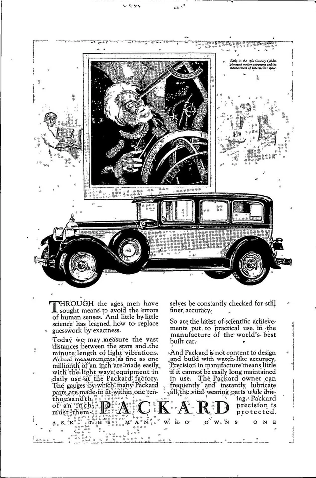 Coche efímero Packard 1928 automóvil anuncio impreso vintage transporte Foto 1 de 1