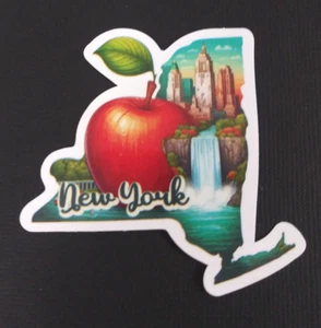 Beautiful Colorful New York State Shaped Sticker 2.38" x 2.5" (F) - Picture 1 of 2