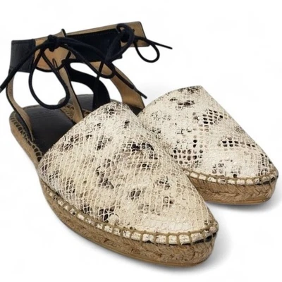 Andre Assous Mujer Piel de Serpiente Cuero Correa al Tobillo Alpargatas Sandalias Boa 9.5 Foto 1 de 4
