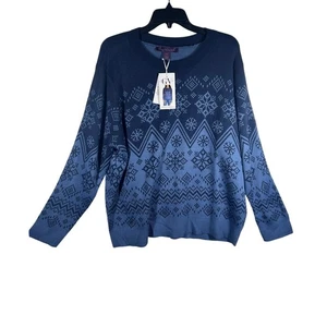 Suéter GV Gloria Vanderbilt Para Mujer XXL Fair Isle Tejido Cuello Redondo Nuevo - Imagen 1 de 7