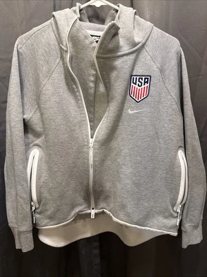 Sudadera con capucha Nike Team USA Olympics atletismo gris medio cremallera completa algodón Foto 1 de 4