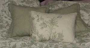 Laura Ashley Natalie QUEEN Set Kissenbezüge & Kissen SALBEI GARTEN & Bettdecke - Bild 1 von 19