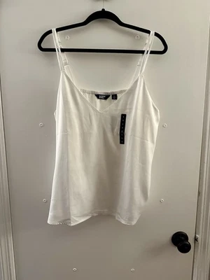 Blusa sin mangas Lands End correa ajustable blanca talla grande Foto 1 de 3