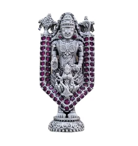 Balaji Idol In Pure 925 Silver / Lord Tirupati Balaji Murti In Silver - Picture 1 of 1