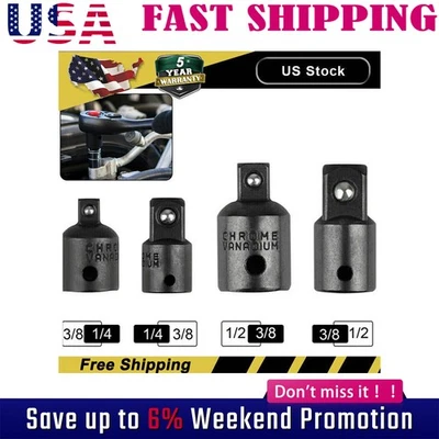 4-pack 3/8" to 1/4" 1/2 inch Drive Ratchet SOCKET ADAPTER REDUCER Air Impact Set - Image 1 of 4